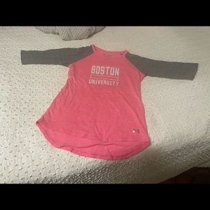 Boston university under aurmor midway sleeved shirt size M, pink